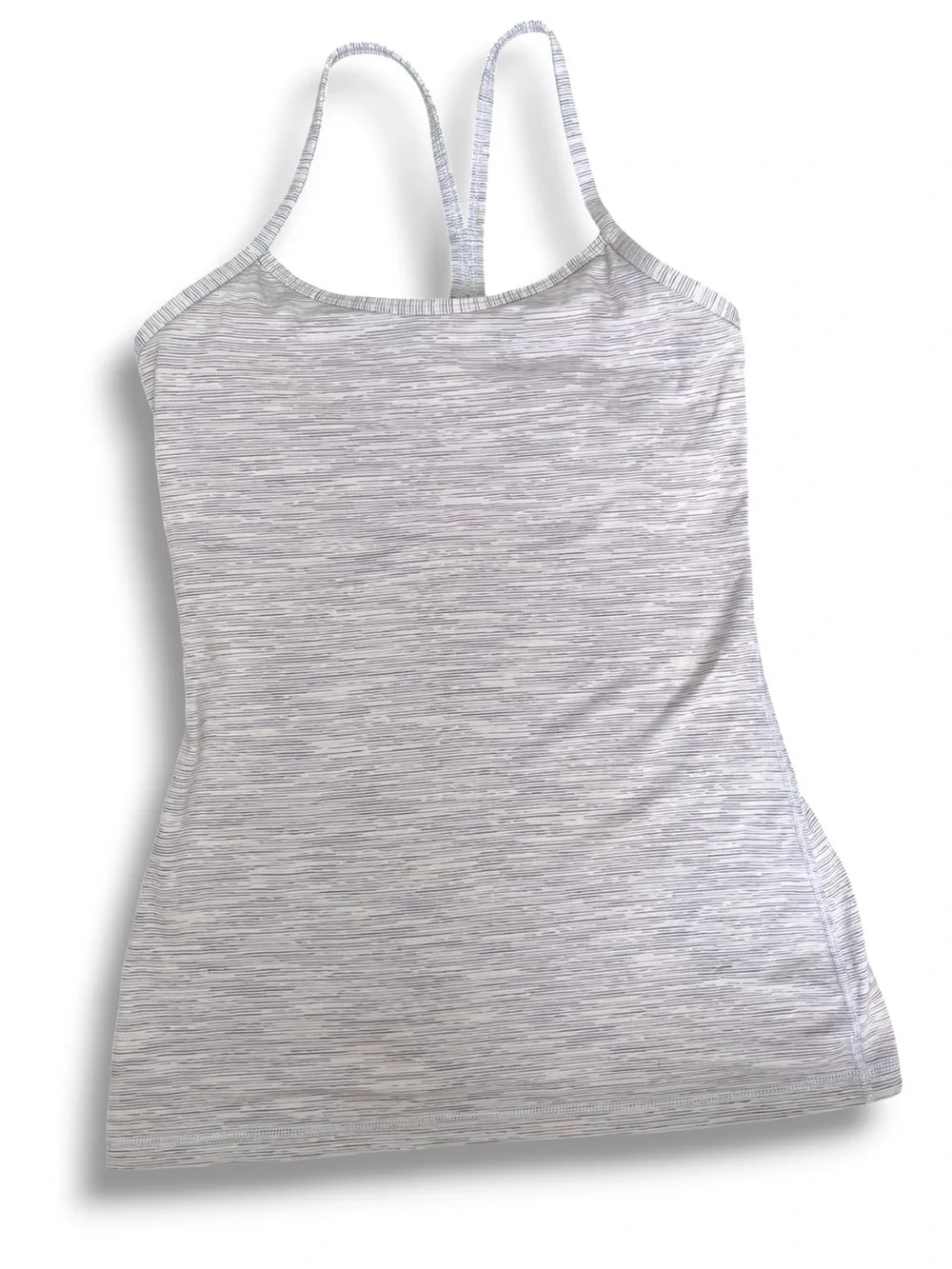 Lululemon Power Y Pink Gray Heathered Strappy Athletic Tank Top size 6